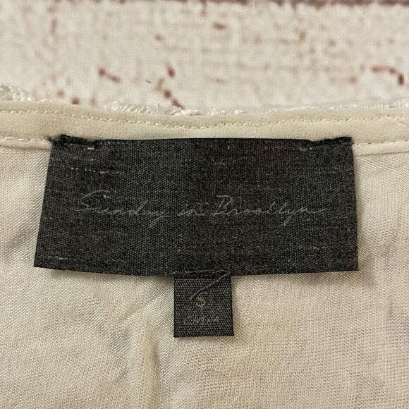 Anthropologie Sunday In‎ Brooklyn White Lace Flower Tank Top Sleeveless Small - Picture 2 of 9